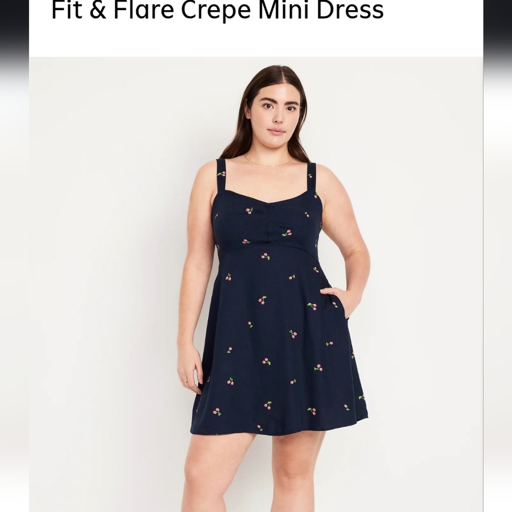 NWT Old Navy Blue Fit and Flare Sleeveless Mini Dress